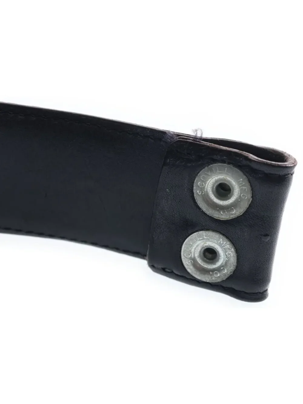 Chrome Hearts 1.5 Strap Floral Label Rivets Leather Belt Black